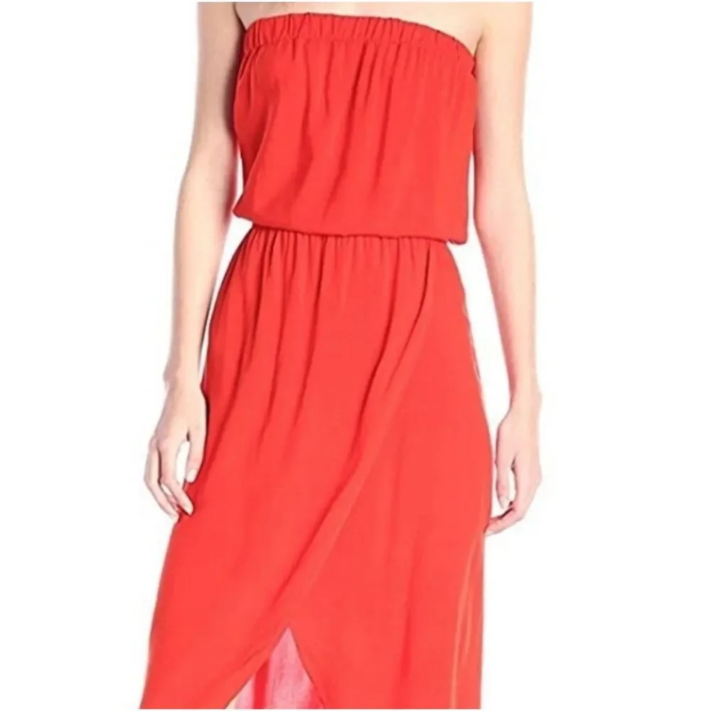 Splendid Red Orange Strapless Dress Women’s Small - Picture 7 of 7
